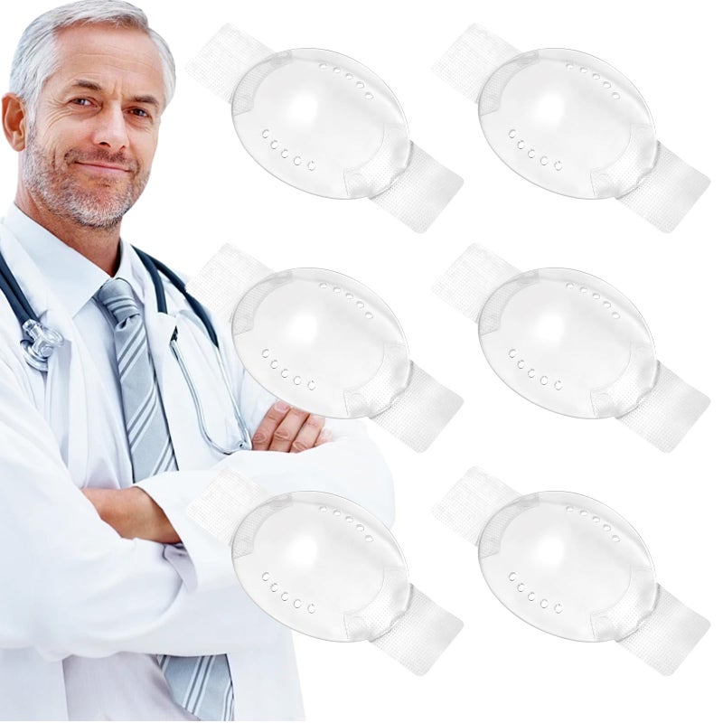 MADGININE 6 Pcs Eye Shield After Cataract Surgery, Eye Patches for Adults, 9 Hole Protective Plastic Eye Shield, Breathable Eye Shield for Adult Kids, Eye Patch for Eye Surgery Covering